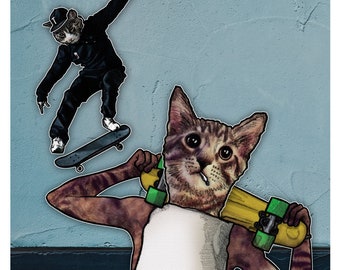 Stingray & Sneakers -- Humanimals Series -- Skate Cats -- Art Print