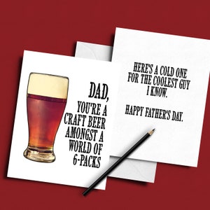 Papa, tu es une bière artisanale - Carte pour la Fête des Pères
