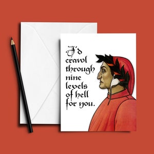 Carte Saint Valentin / Amour Les 9 niveaux de l'enfer de Dante