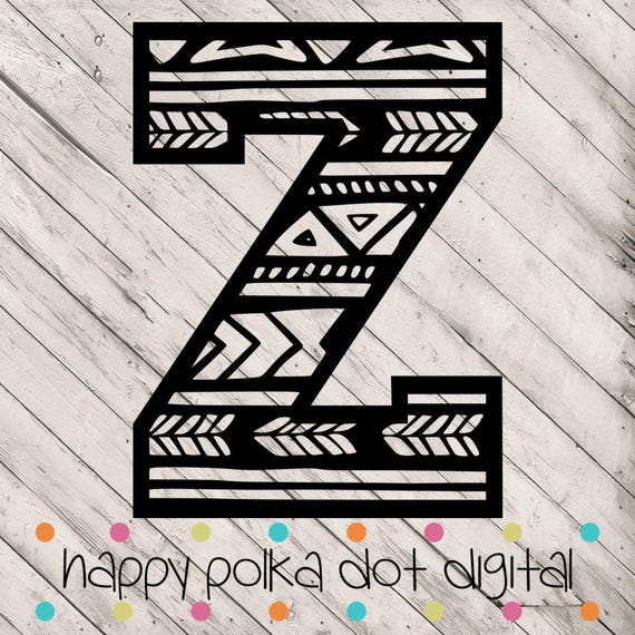 Download Aztec Letter Z Svg Digital Cutting File For Silhouette Cameo Etsy