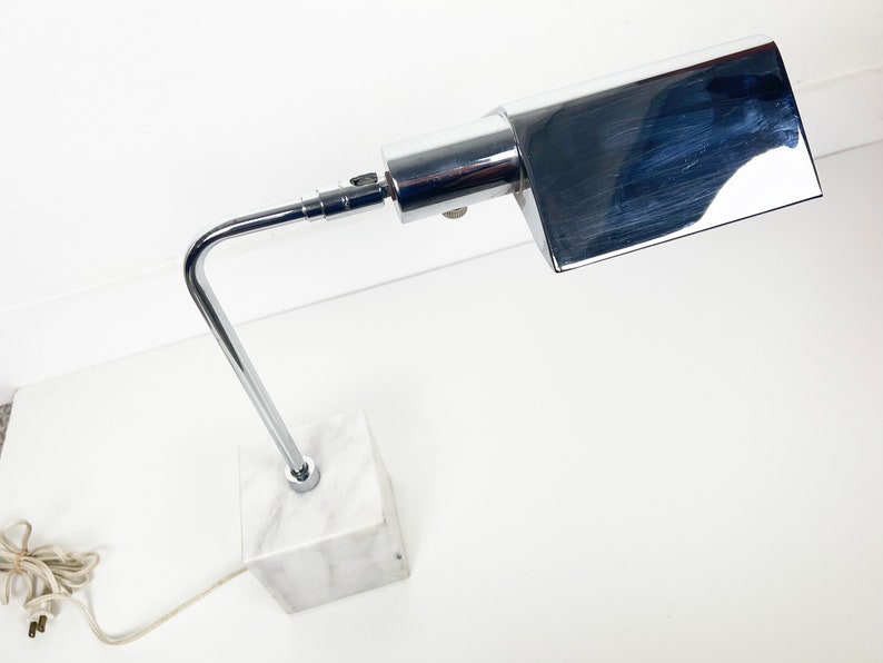 Koch and Lowy Marble Base Chrome Table Lamp image 3