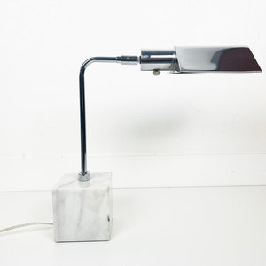 Koch and Lowy Marble Base Chrome Table Lamp image 2