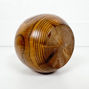 Small Vintage Turned Oak Wood Budvase image 6