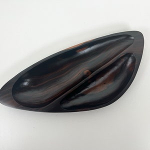 Vintage Brazilian Rosewood Divided Bowl image 7