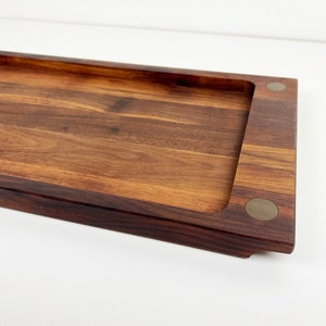 Vintage Walnut and Brass Serving Tray by Ernest Sohn image 6