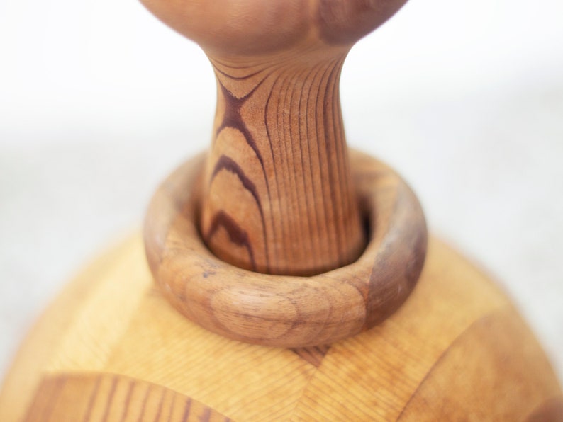 Vintage Folk Art Turned Pine Wood Sculpture image 4