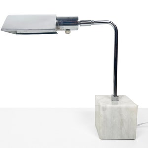 Koch and Lowy Marble Base Chrome Table Lamp image 1