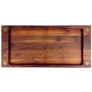 Vintage Walnut and Brass Serving Tray by Ernest Sohn image 2