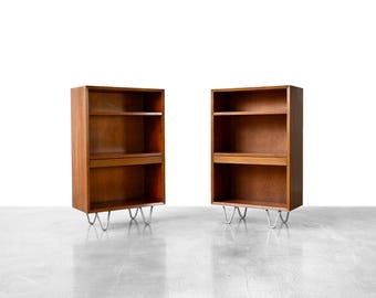 Librerías BCS de George Nelson en nogal para Herman Miller (un par)