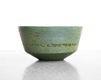 Cuenco vintage de cerámica esmaltada en verde y azul de Marcello Fantoni para Raymor