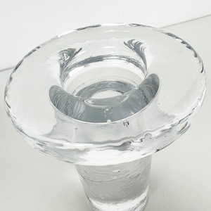 Kjell Engman Clear Glass Candleholder for Kosta Boda image 8