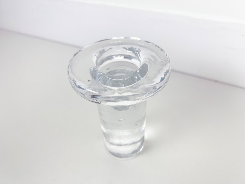 Kjell Engman Clear Glass Candleholder for Kosta Boda image 4