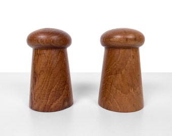 Vintage 1960s Dansk Wood Salt & Pepper Shakers Designed by Jens