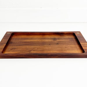 Vintage Walnut and Brass Serving Tray by Ernest Sohn image 5