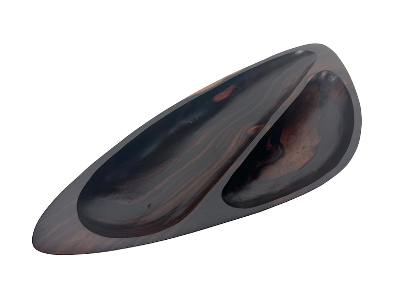 Vintage Brazilian Rosewood Divided Bowl image 1