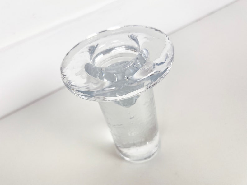 Kjell Engman Clear Glass Candleholder for Kosta Boda image 3