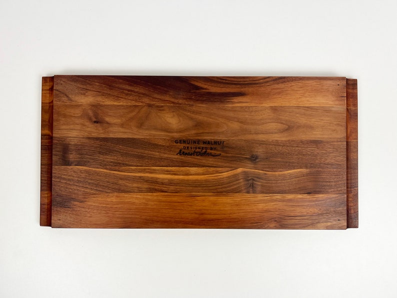 Vintage Walnut and Brass Serving Tray by Ernest Sohn image 9