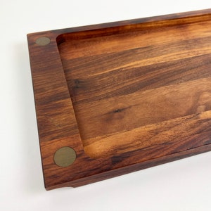 Vintage Walnut and Brass Serving Tray by Ernest Sohn image 7