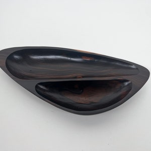 Vintage Brazilian Rosewood Divided Bowl image 2