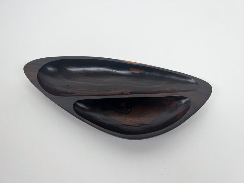 Vintage Brazilian Rosewood Divided Bowl image 2