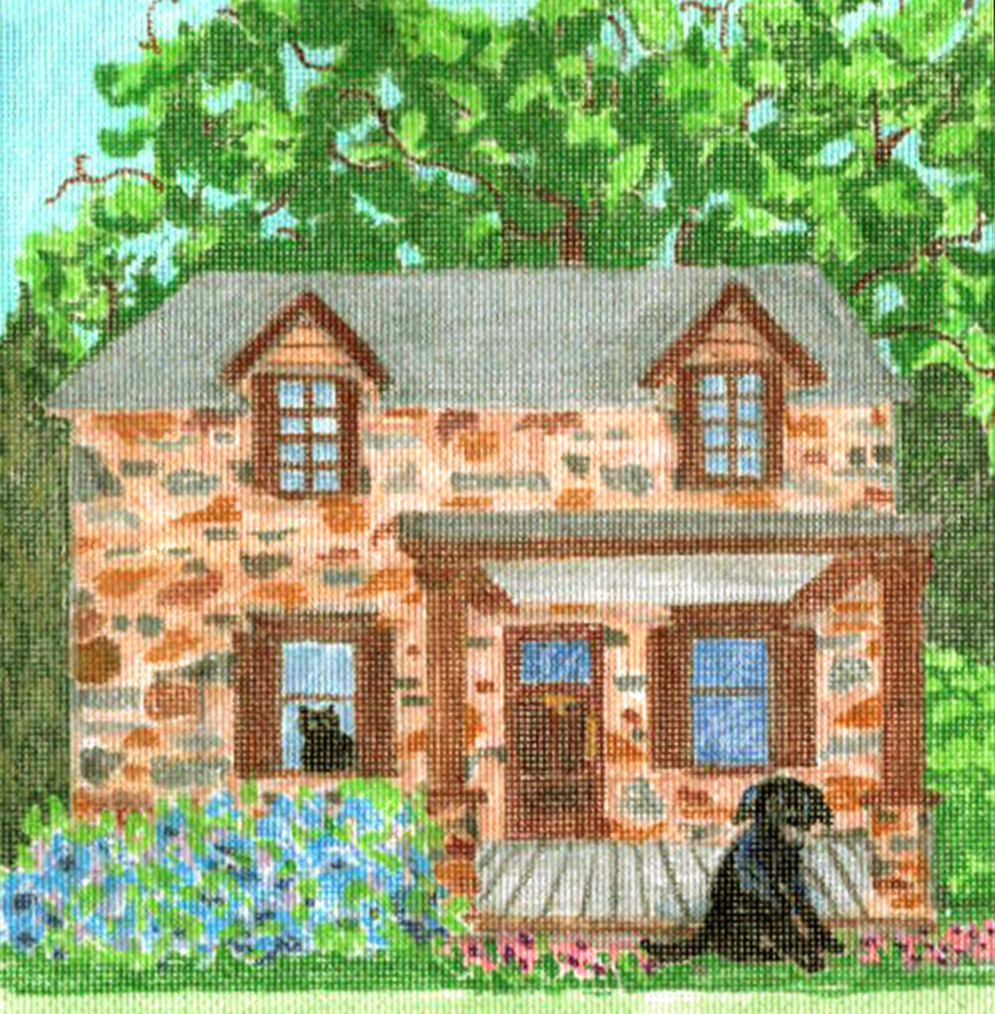 Needlepoint House Custom Handpainted Canvas