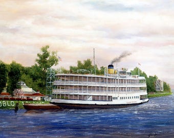 Boblo Arrival, amusement park island, Boblo Island, old Detroit, Columbia ship