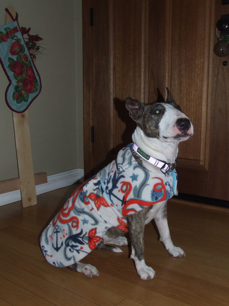 Custom Size Hand made fleece dog jacket. image 2