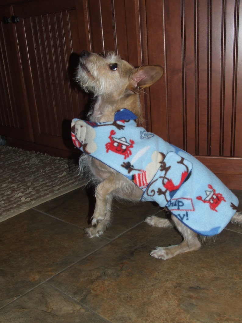 Custom Size Hand made fleece dog jacket. image 3