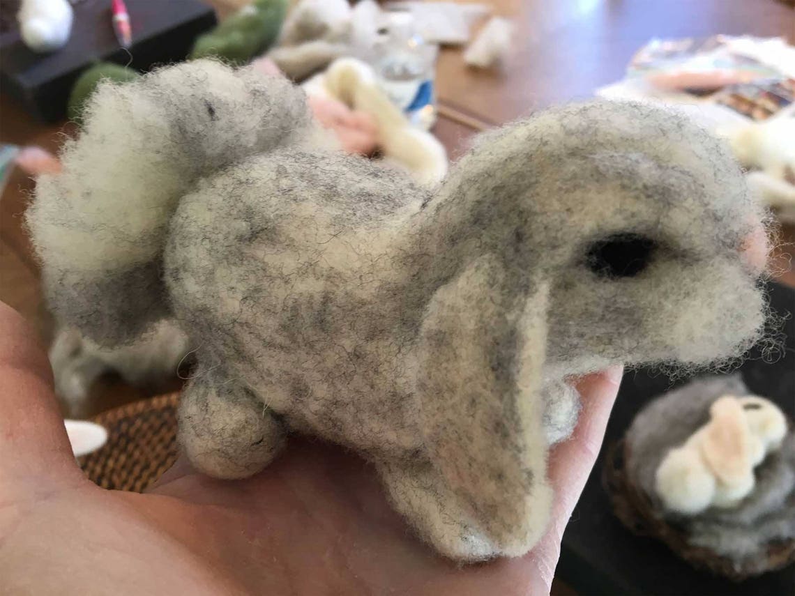 DIY Needle Felted Bunny Kit Fluff Bunny Pack Etsy
