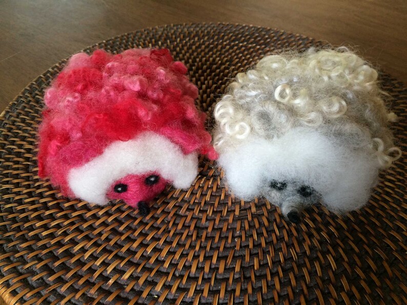 Needle Felted Curly Locks Hedgehog Silvery White or Etsy