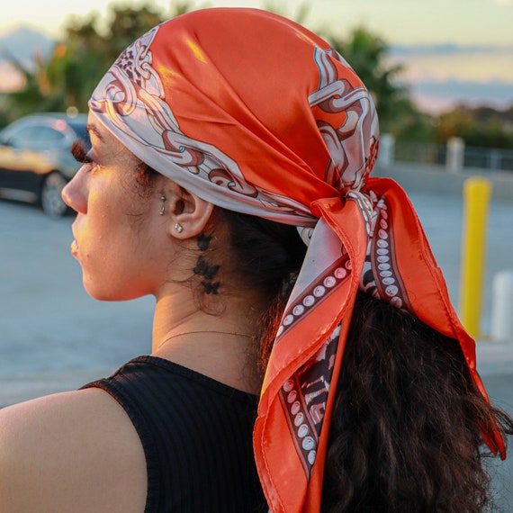 Women s Orange Silk Scarfs