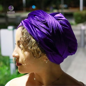 Turbans Purple Velvet Femme
