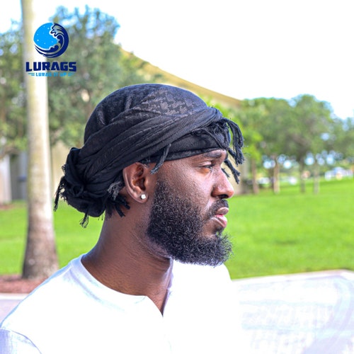 Black Halo Turban Men Turban Headwrap Pretied Satin Lined - Etsy