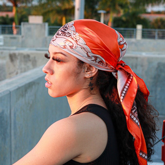Women's Orange Silk Scarfs - Etsy