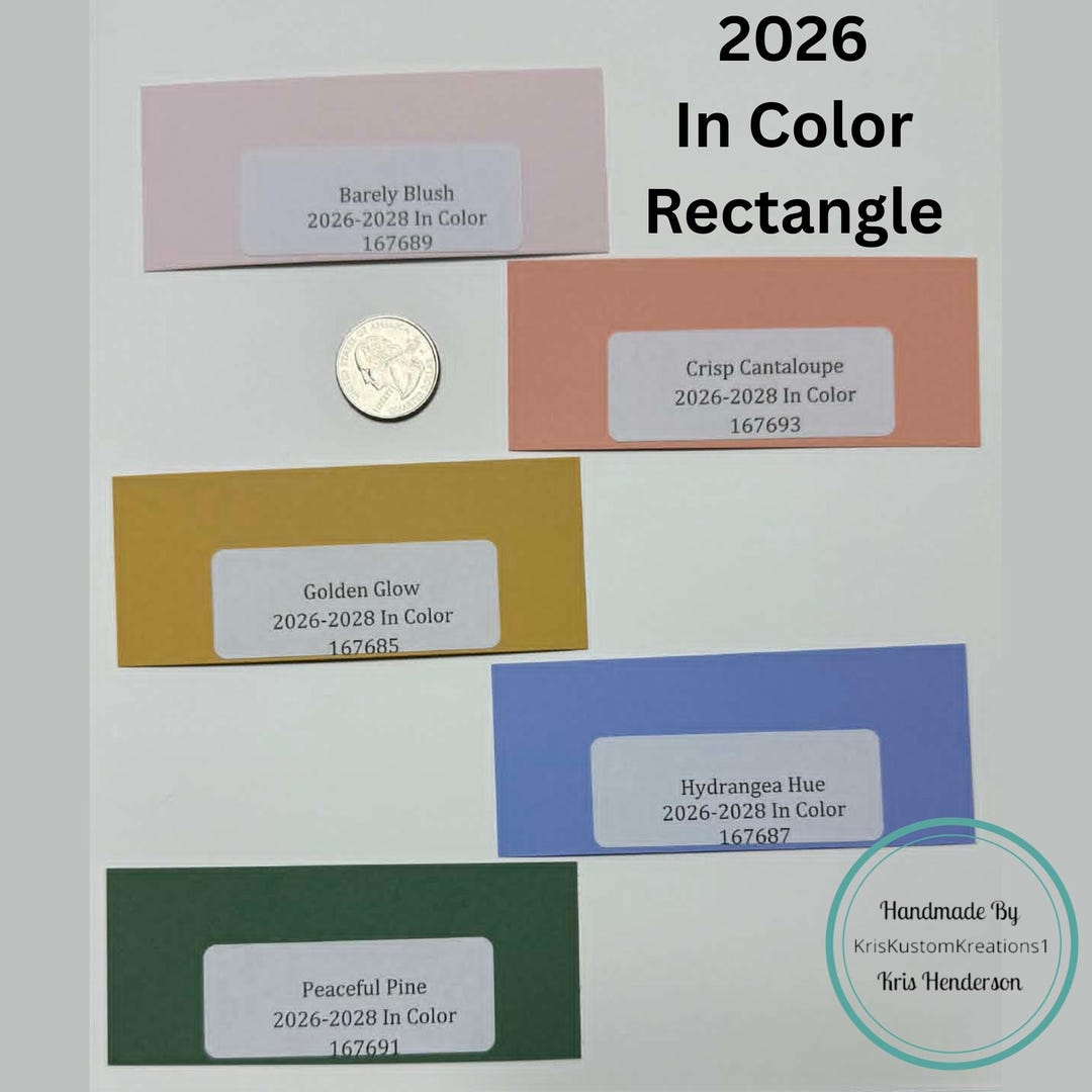 5 Genuine Rectangle Stampin up 2026-2028 Paper Cardstock Color Ring ...