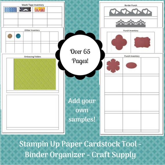 stampin up paper cardstock tool inventory tracking list etsy