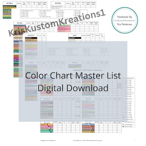 Baixar Stampin Up Papel Cartão Ferramenta Color Chart Master Sheet Referência Inventário Organização Modelo