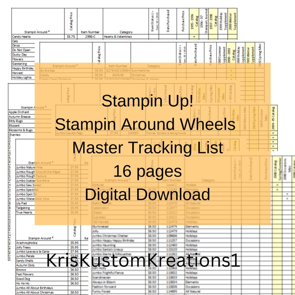 Stampin up Inventory Tracker Etsy