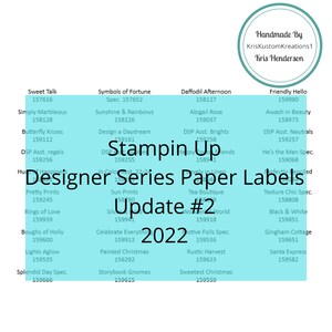 スタンピンアップ デザイナーシリーズ ペーパーラベル アップデート #2、2022、スペシャルティ、ツールペーパーカードストックをダウンロード