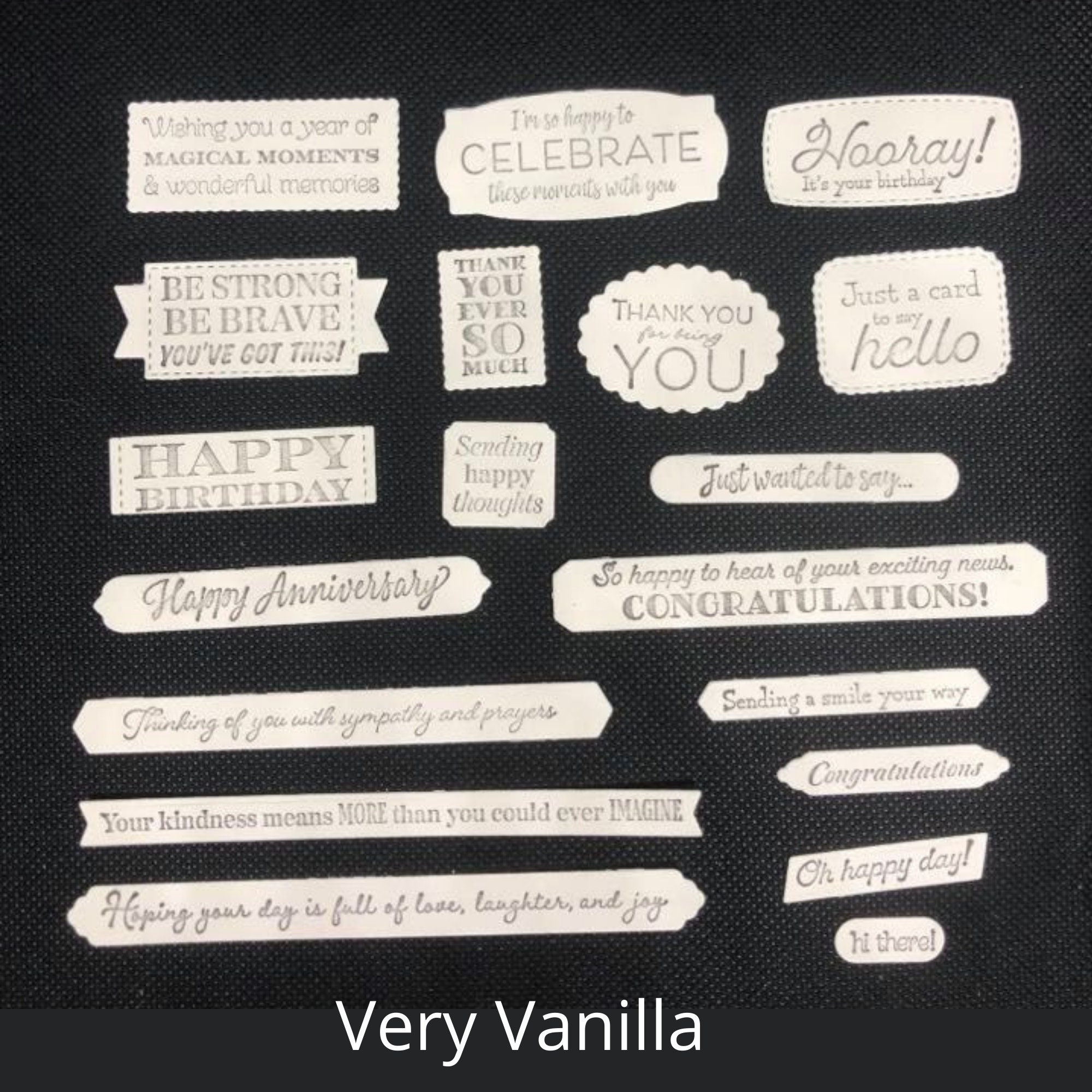 Set #1 Stampin up Many Messages Stamped Cardstock Sentiments 38 Pc. - Etsy