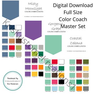 Baixe 40 páginas de papel cartão Master Stampin Up, inspiração de cores, ferramenta de referência, gráfico de guia de todas as cores, treinador de combinação de cores