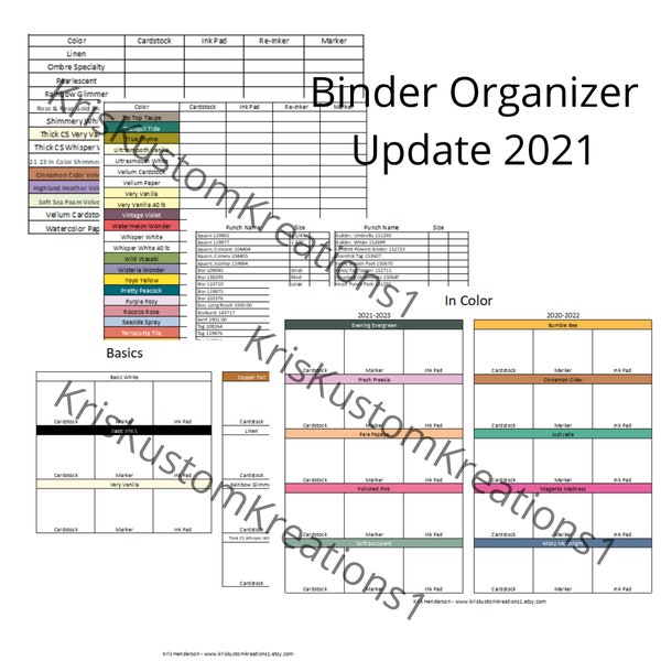 Stampin up Inventory Tracker Etsy