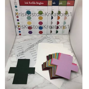 Stampin Up DIY 50 Ink Refill Cardstock Bottle Holder Kit with labels and instructions