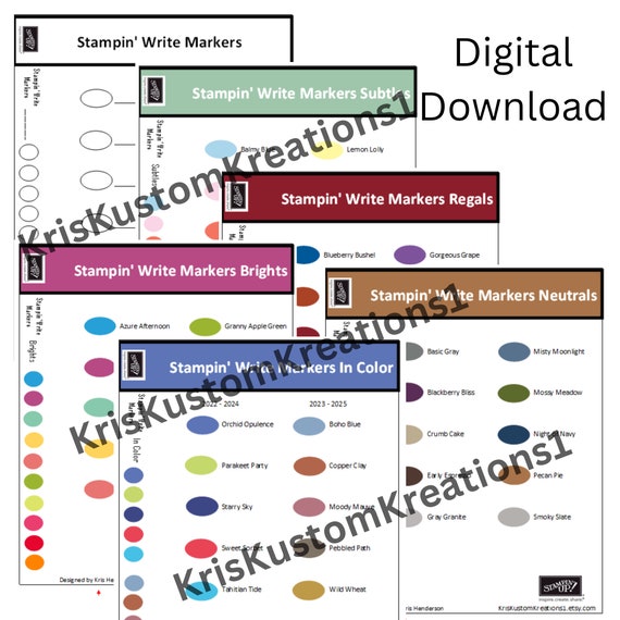 Download 60 Stampin Up Paper Cardstock Tool Paper Organizer Shelf Labels