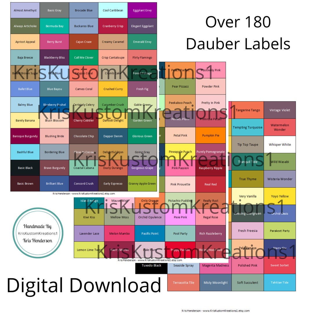 Download Stampin up Paper Cardstock Tool Sponge Dauber Label ALL Color ...