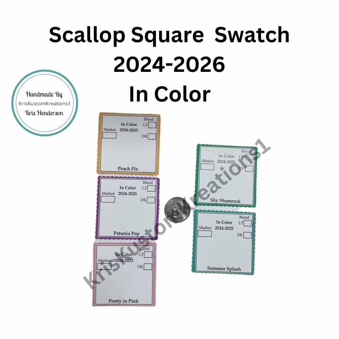 2024 Update 5 Genuine Scallop Square Stampin up Paper Cardstock Color ...