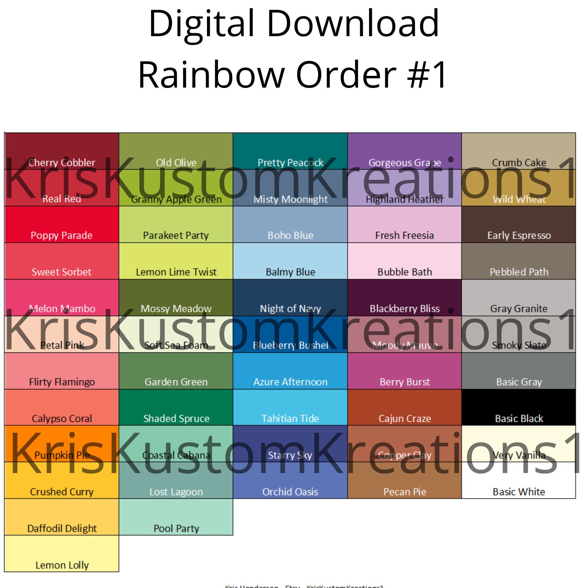 Printable Stampin Up New Color Organization Sheet 2018 - Free Coloring ...