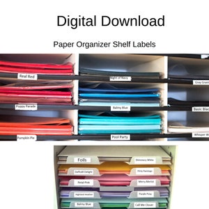 Pobierz 90 Stampin Up Paper Cardstock Tool Paper Organizer Shelf Label Collection
