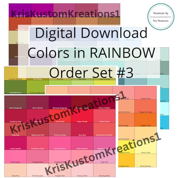 Download Stampin Up Paper Cardstock Tool Combo Rainbow Order Color Spectrum Swatch Chart Organization Template ROYGBIV #3