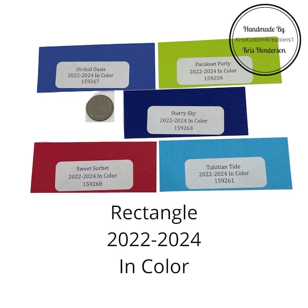 5 Genuine Rectangle Stampin Up 2022-2024 Paper Cardstock Color Ring Tool Color Swatch Book Sampler Guide Color Coach Cards